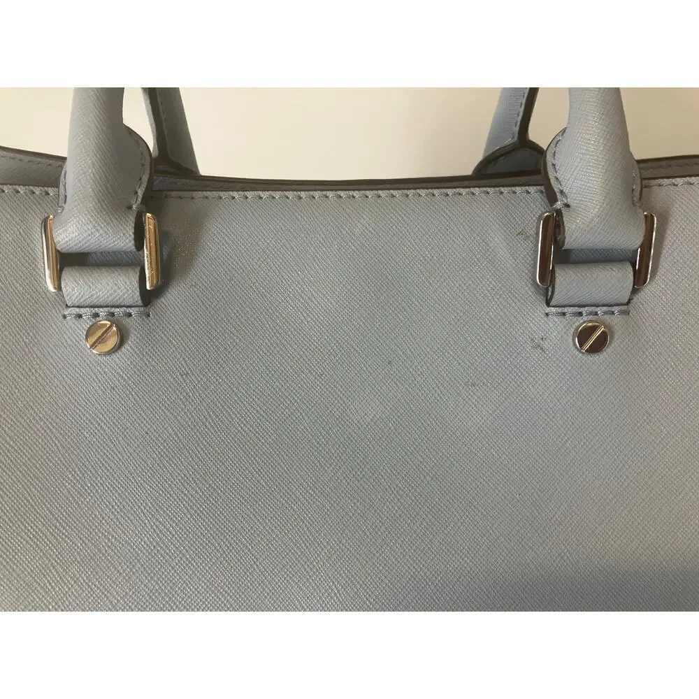 MICHAEL KORS, LARGE TRIPLE COMPARTMENT LIGHT BLUE HANDBAG